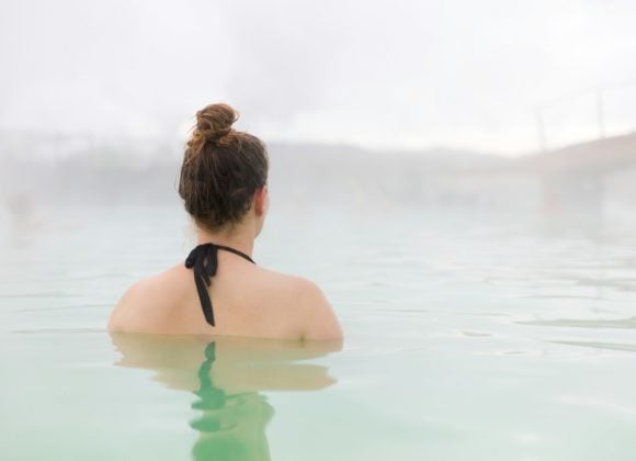 Woman Relaxing In Blue Lagoon At Iceland